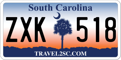 SC license plate ZXK518