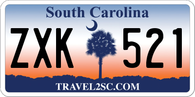 SC license plate ZXK521
