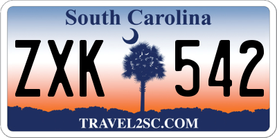 SC license plate ZXK542
