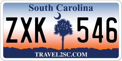 SC license plate ZXK546