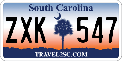 SC license plate ZXK547