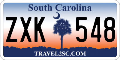 SC license plate ZXK548