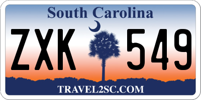 SC license plate ZXK549