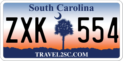 SC license plate ZXK554