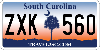 SC license plate ZXK560