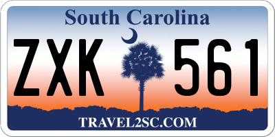 SC license plate ZXK561