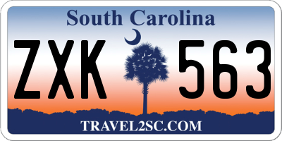 SC license plate ZXK563