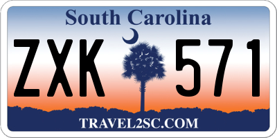 SC license plate ZXK571