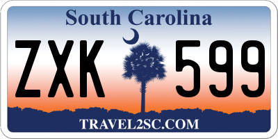 SC license plate ZXK599