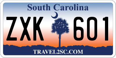 SC license plate ZXK601