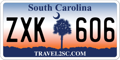 SC license plate ZXK606