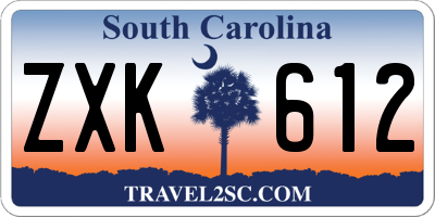 SC license plate ZXK612