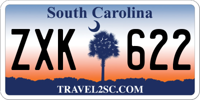 SC license plate ZXK622