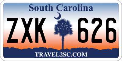 SC license plate ZXK626