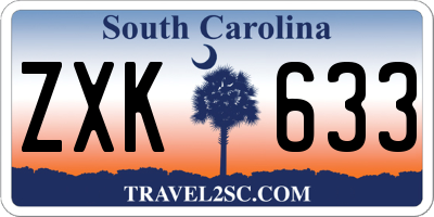 SC license plate ZXK633