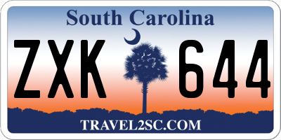 SC license plate ZXK644