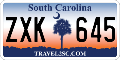 SC license plate ZXK645