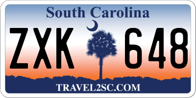 SC license plate ZXK648