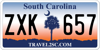 SC license plate ZXK657