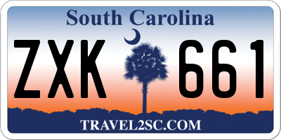 SC license plate ZXK661