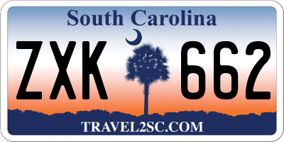 SC license plate ZXK662
