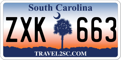 SC license plate ZXK663