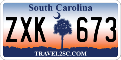 SC license plate ZXK673