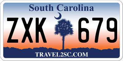 SC license plate ZXK679