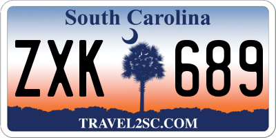 SC license plate ZXK689
