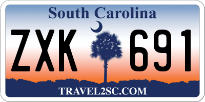 SC license plate ZXK691