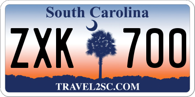 SC license plate ZXK700