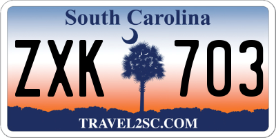 SC license plate ZXK703