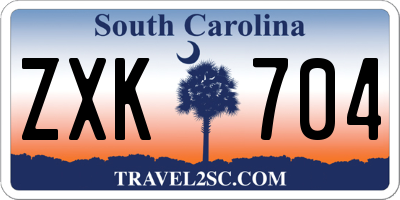 SC license plate ZXK704