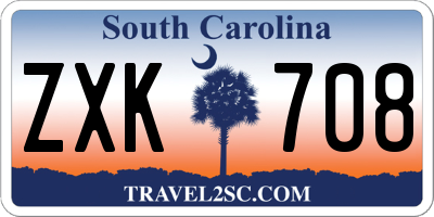 SC license plate ZXK708