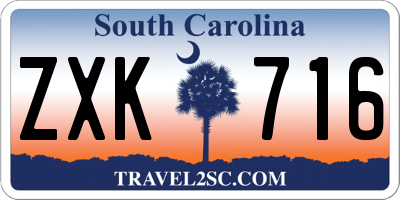 SC license plate ZXK716