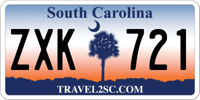 SC license plate ZXK721