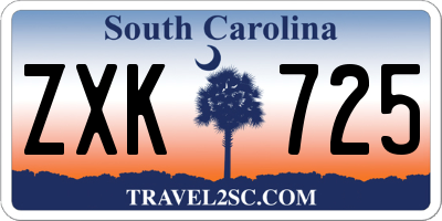 SC license plate ZXK725