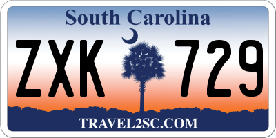 SC license plate ZXK729