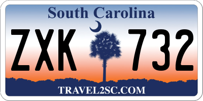 SC license plate ZXK732