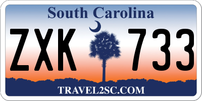 SC license plate ZXK733