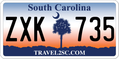SC license plate ZXK735