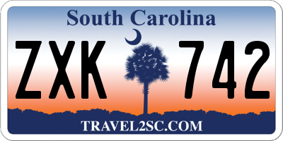 SC license plate ZXK742