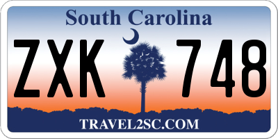 SC license plate ZXK748