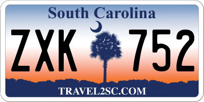 SC license plate ZXK752