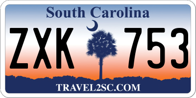 SC license plate ZXK753
