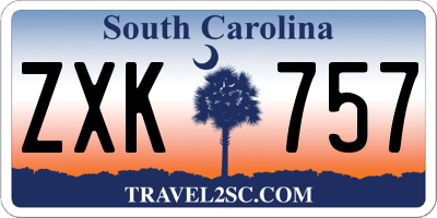 SC license plate ZXK757