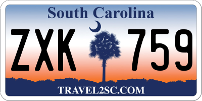 SC license plate ZXK759