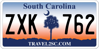 SC license plate ZXK762