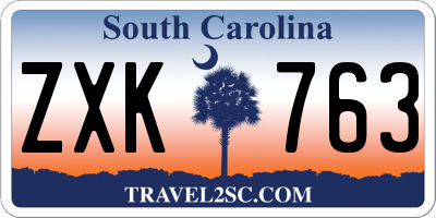 SC license plate ZXK763