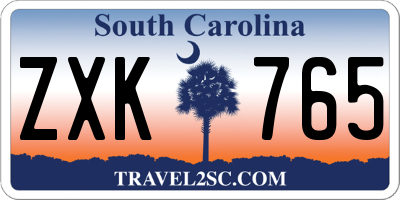 SC license plate ZXK765